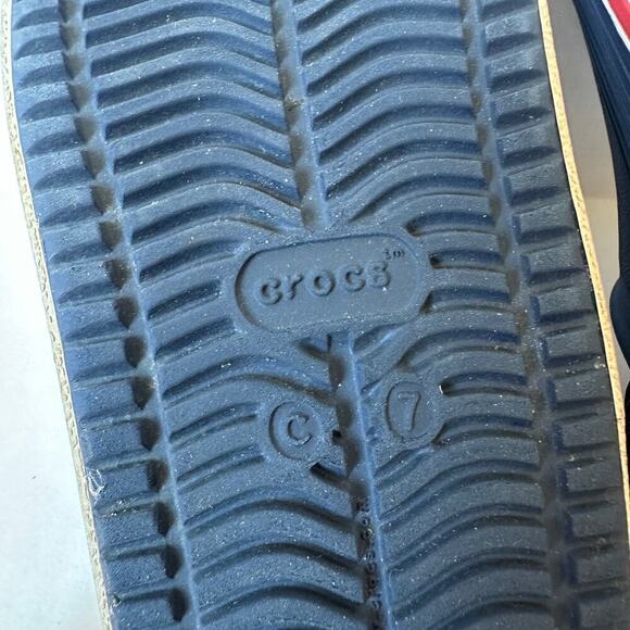 Crocs Navy Blue White Red Off Court Slip On Clog Sandals Size Baby Infant 7 - Picture 6 of 9